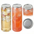 16.9oz (500ml) PET Can Sealer Cups with Easy-Tear Lids – 100 Pack,  Can Straw-Insertable Cups.