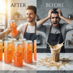 16.9oz (500ml) PET Can Sealer Cups with Easy-Tear Lids – 100 Pack,  Can Straw-Insertable Cups.