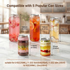 11.2oz (330ml) Slim PET Can Sealer Cups with Pop-Top Lids – 200 Pack.
